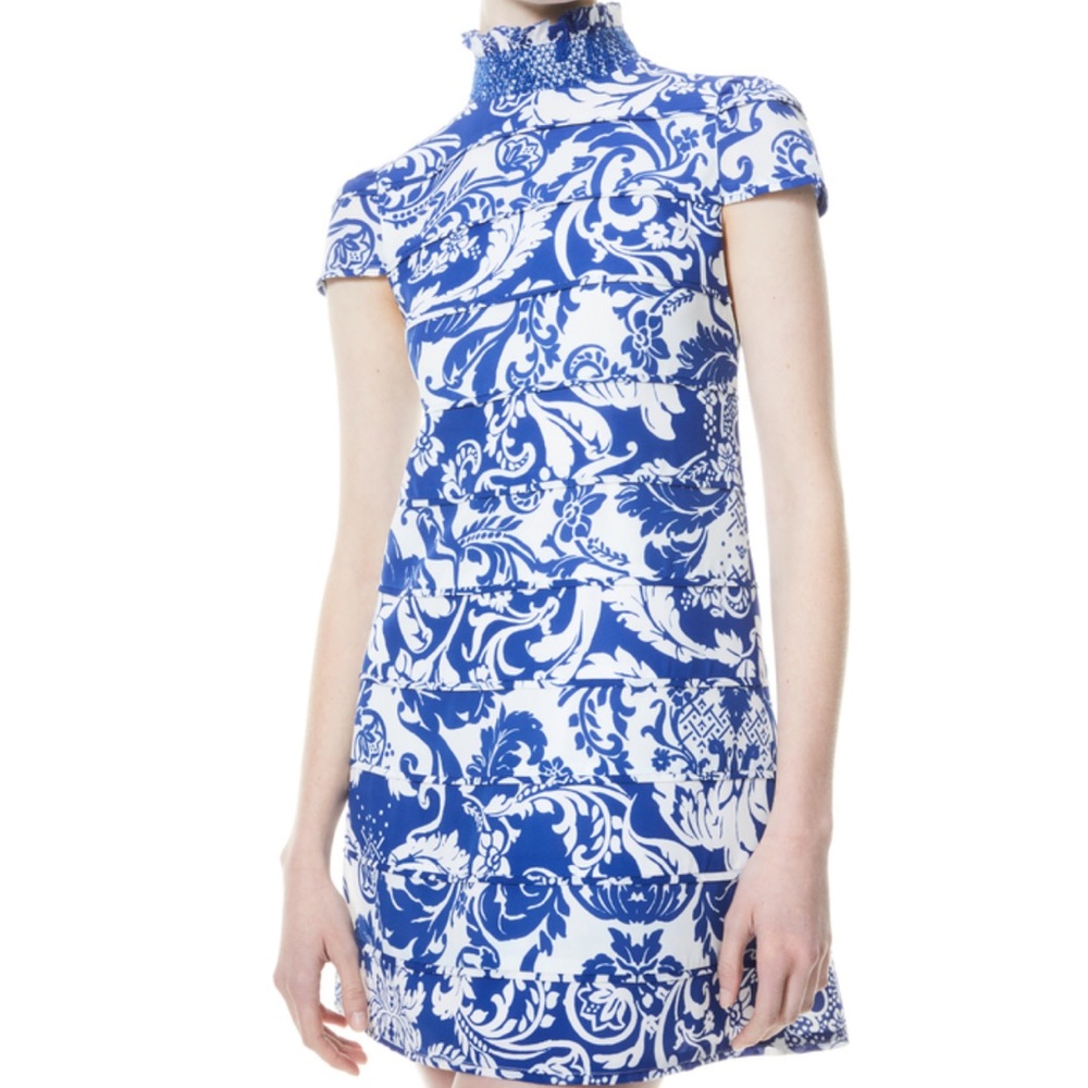 Alice + Olivia Blue and White Karisse Dress